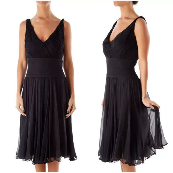 Tadashi Shoji Dresses & Skirts - Tadashi Shoji Collection Silk Chiffon Dress Size 2 Black Cocktail Evening